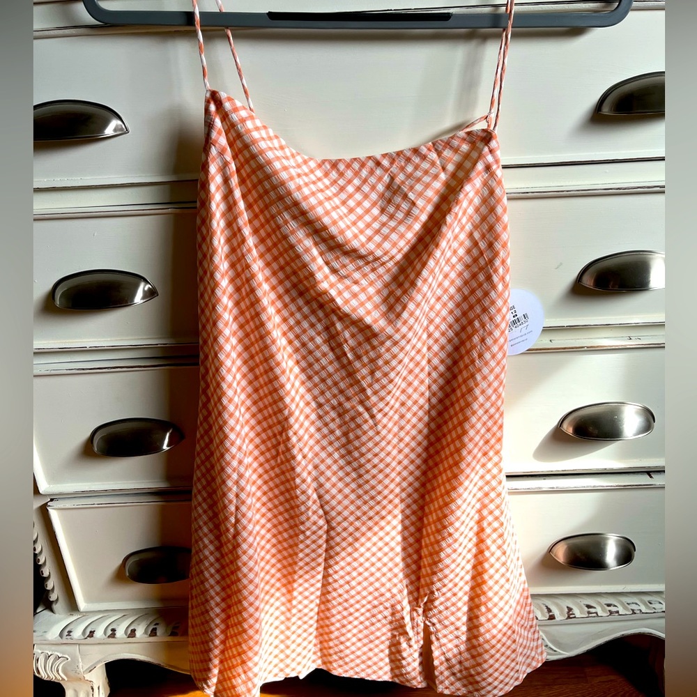 NWT Petal & Pup Strappy Gingham Mini Dress